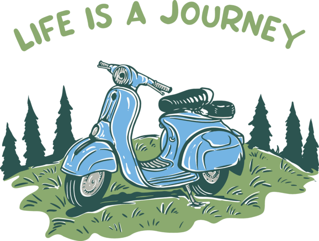 Classic Scooter, Life is a Journey by Mangustudio