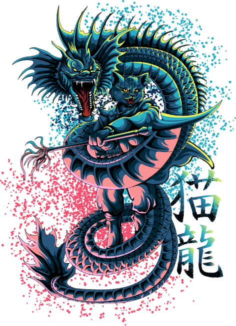 samurai cat dragons
