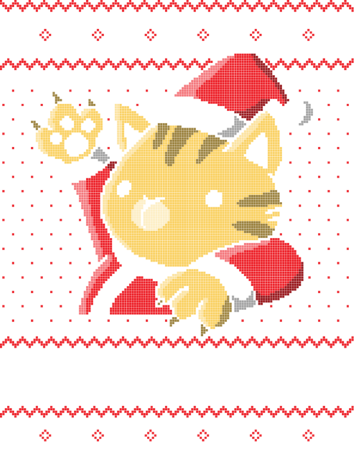 ugly sweater Cat Santa Claws