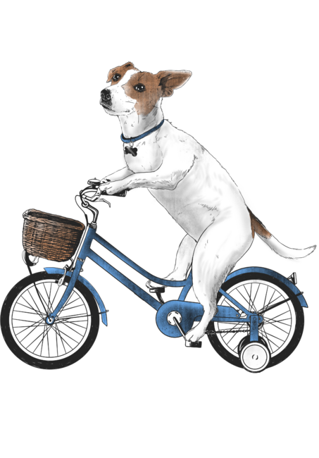 Dog riding a bicycle