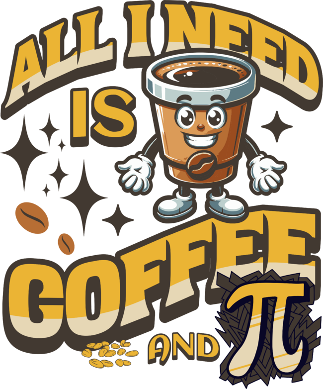Funny Math Teacher Coffee Lover All I Needs Is Coffee And Pi by Wortex