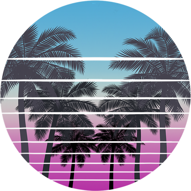 Retro Palm Trees Vaporwave Sunset 1980s Summer Vacation by Proutyly