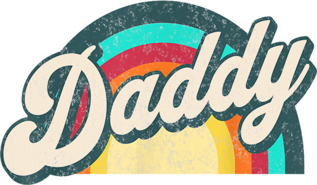 Daddy Gay Pride Month LGBTQ Fathers Day Rainbow Flag Retro by MacroGraphic