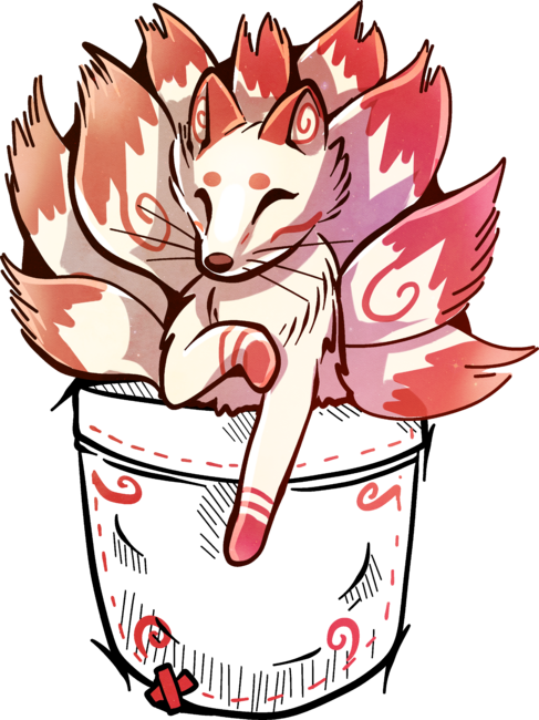 Pocket Cute Kitsune Fox by TechraNova