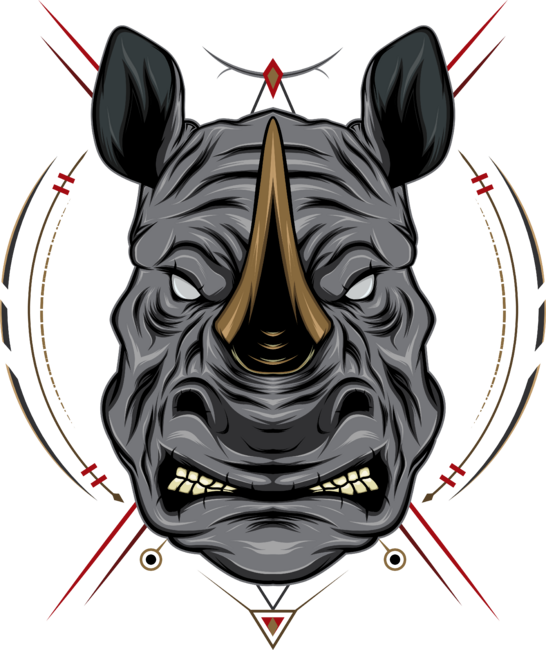 rhino logo design mascot with modern illustration concept style.