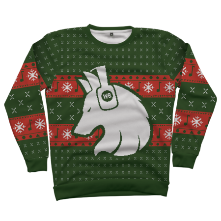Wolf Beats Christmas Sweater Green