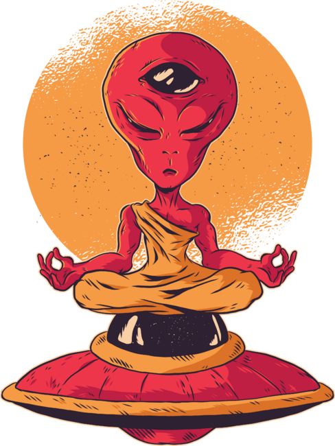 Meditating Alien Monk
