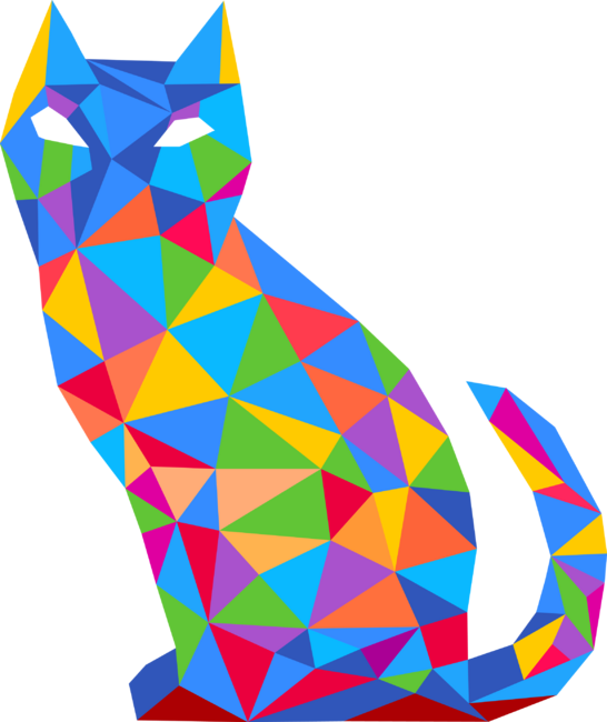 Abstract polygonal cat by alexzel