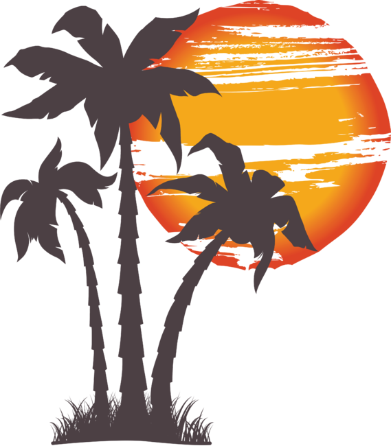 Beach Gift Summer Sunset Palm Tree Vacation Paradise Holiday