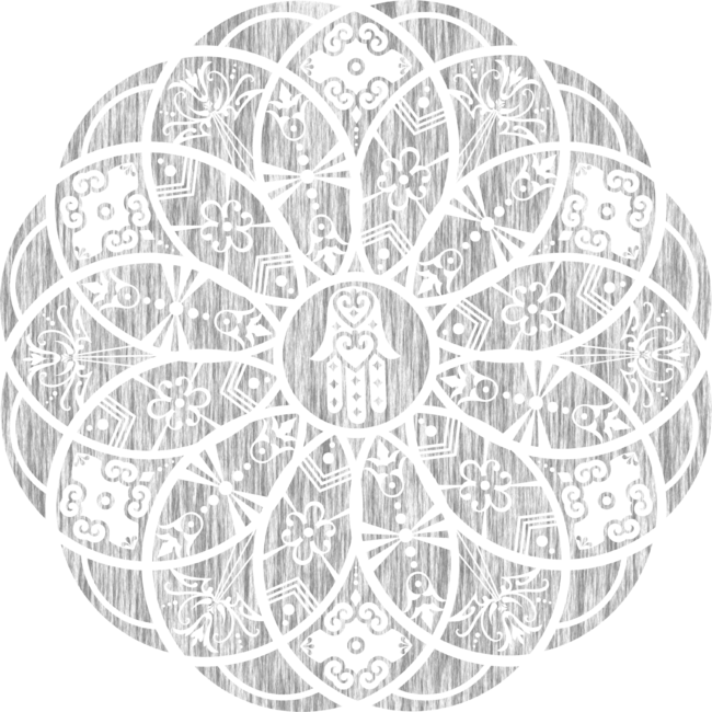 Ornamental Hamsa Mandala Grunge