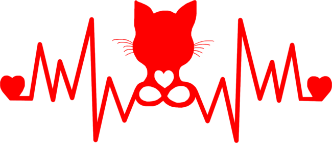 Cat Infinity Red Pulse Heartbeat
