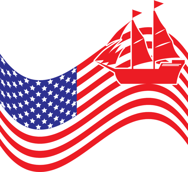 sailboat sailing on american flag