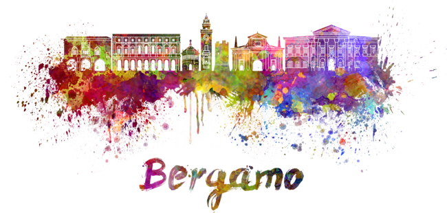 Bergamo skyline in watercolor