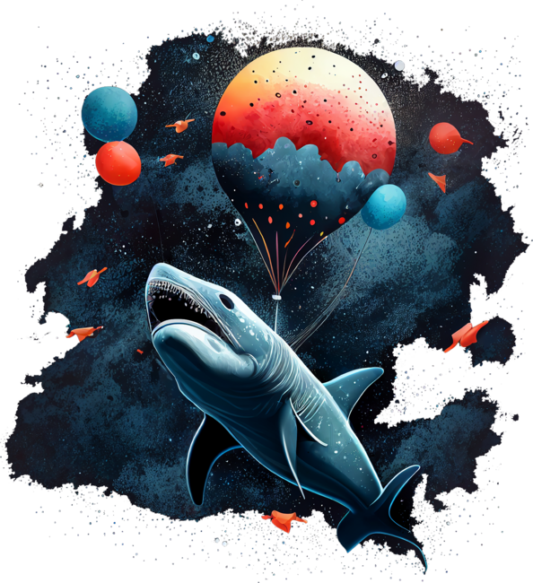 shark fly in space