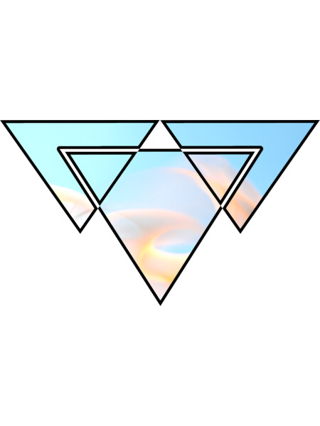 Geometric Triangles blue sky &amp; fire