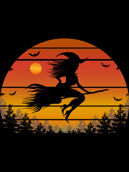 Witch On Broom happy Halloween Gift