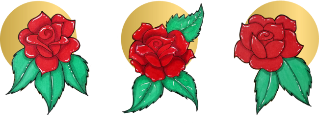 Tattoo Flash Roses by artdamnit