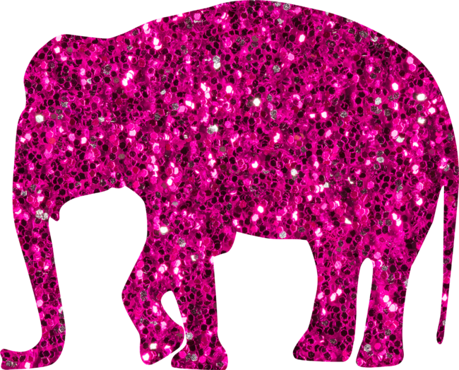 Sparkly hot pink Elephant faux sparkle glitter bling by PLdesign
