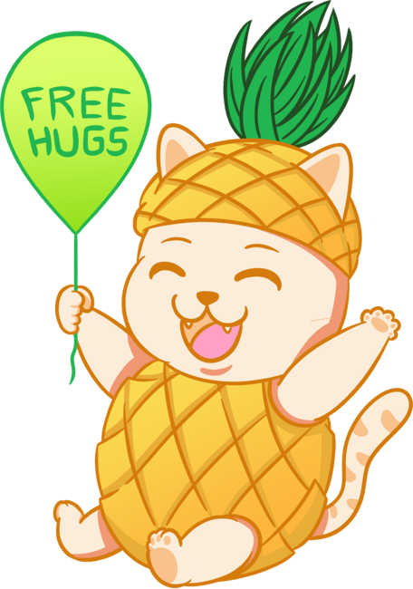 Fruit Cat : Pineapple Free Hugs