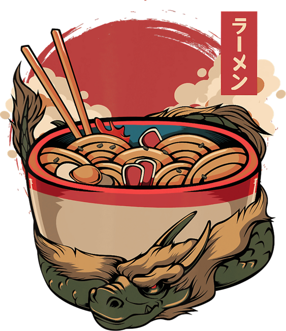 Ramen shirt- Dragon Ramen Noodles Soup Japan by Kemkem
