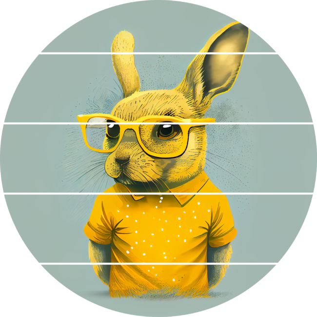 Yellow Hipster Rabbit