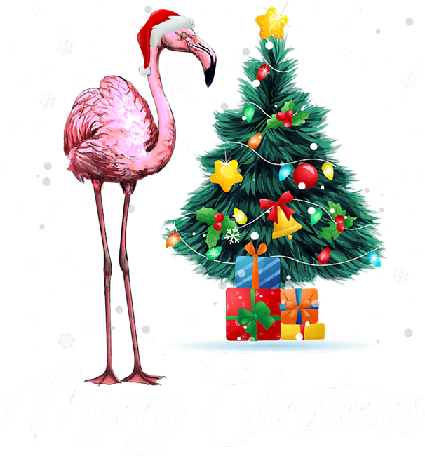 Merry Christmas Flamingo Tree Lights by Titanrose