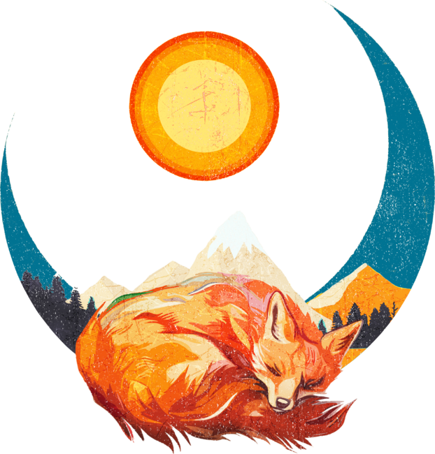 Hibernating Fox Illustration