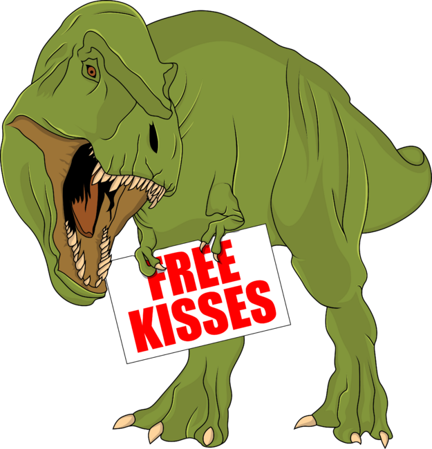 Free kisses t rex by Bomdesignz