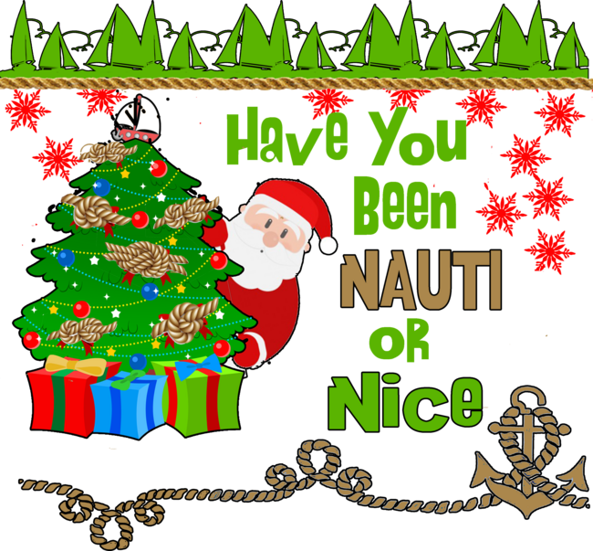 Nauti (Nautical) Funny Christmas Santa by SailFast