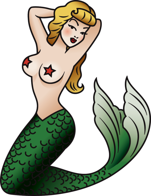 Mermaid Vintage Style Tattoo