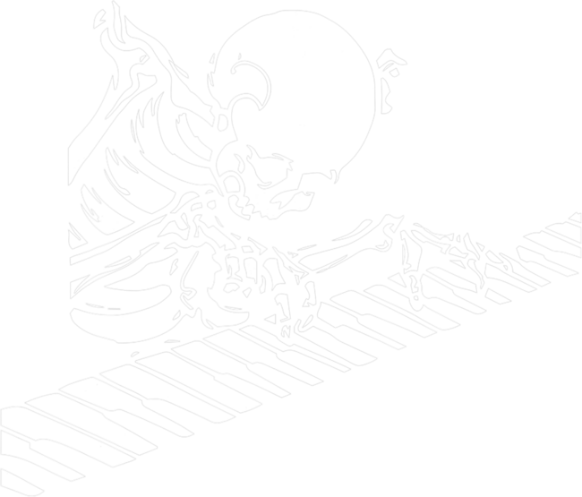 Skeleton Playing Piano Halloween Costume Pianist Musician by VirillaArt