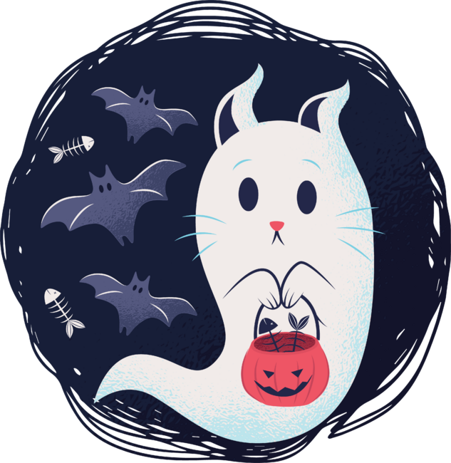 halloween ghost cat