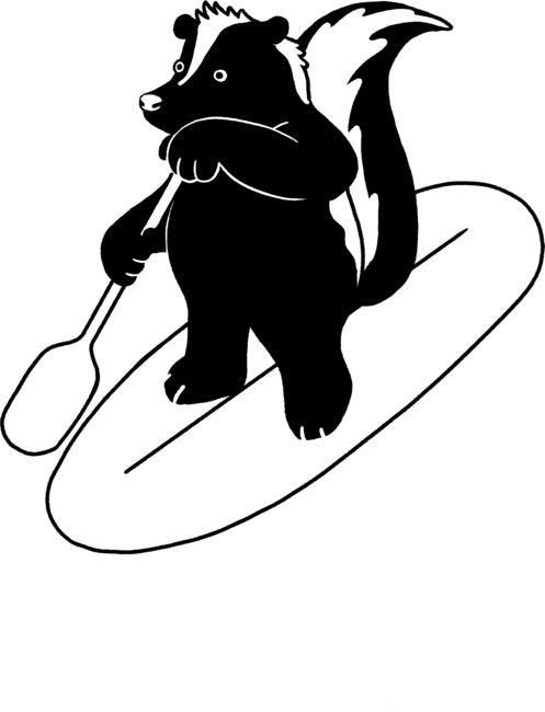 Skunk on Paddle Board