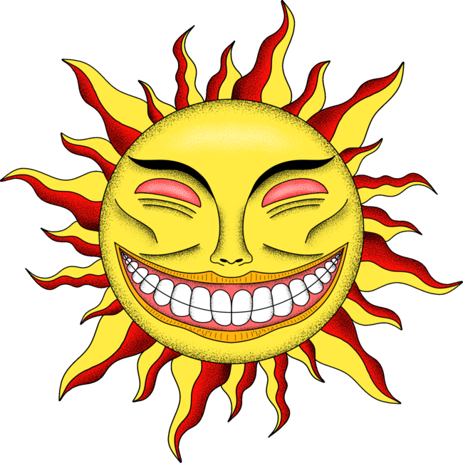 Evil gothic sun smiling by CodingStore