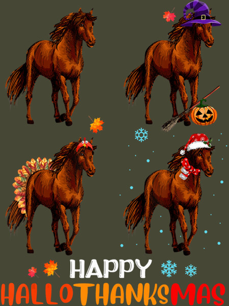 Horse  T-Shirt Halloween Thanksgiving Christmas