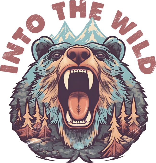 Into the wild nature bear art by happycolours