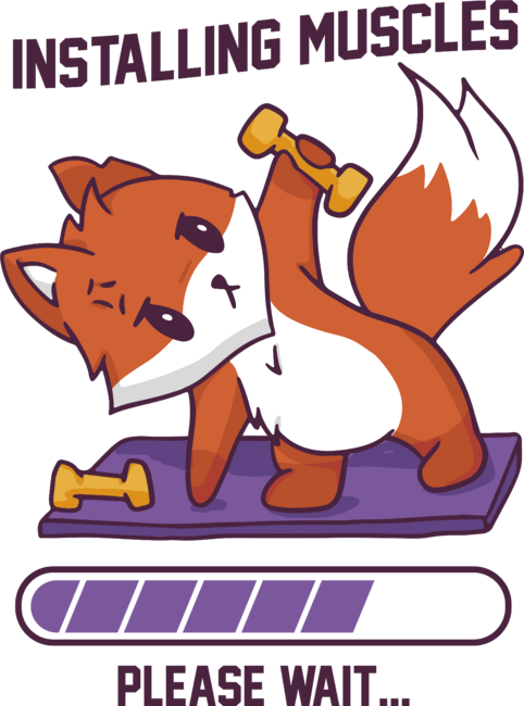 Cute Fox Installing Muscles