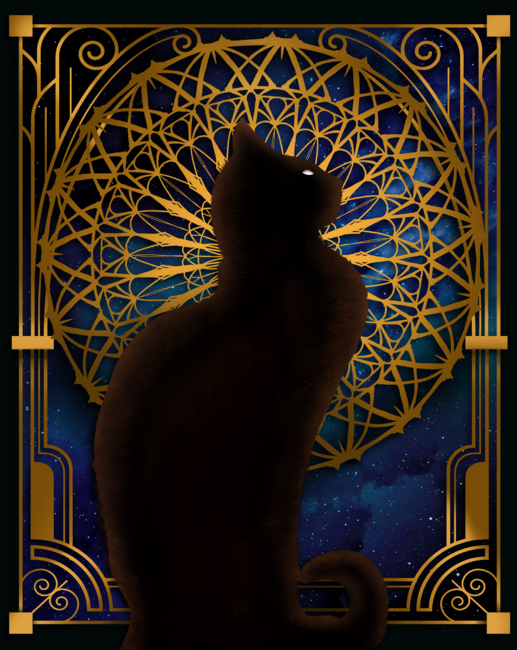 Celestial Sable - Black Cat And Night Magic Mandala