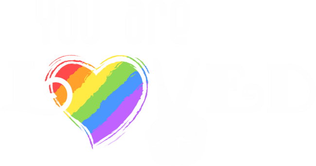 You are loved Love peace sign rainbow gay pride