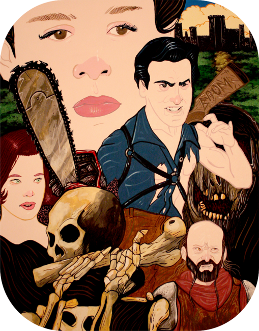 Army Of Darkness Acrylic Painting &quot;Boom Stick&quot;