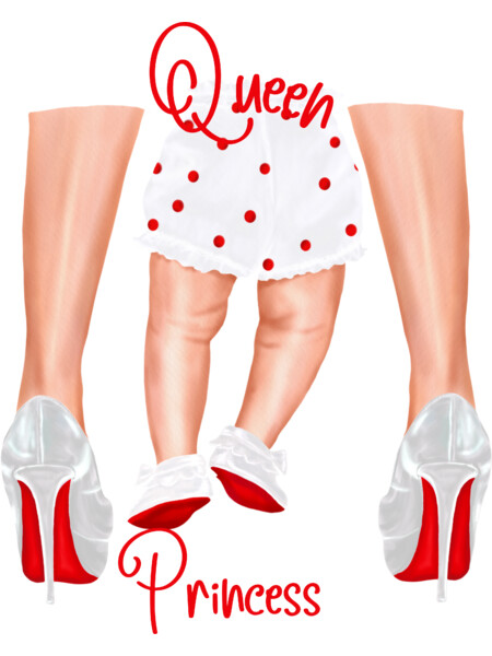 princess, queen, legs, stilettos red poker dots by Giftwitch