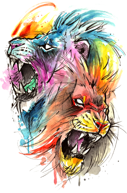 Lions Watercolor