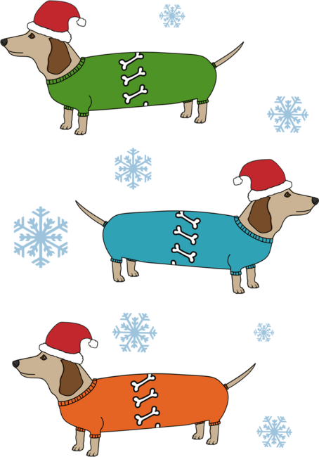 Christmas Dachshund Sausage Dogs X-Mas