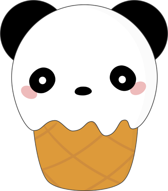 Kawaii Cute Panda Bear Ice Cream by happinessinatee
