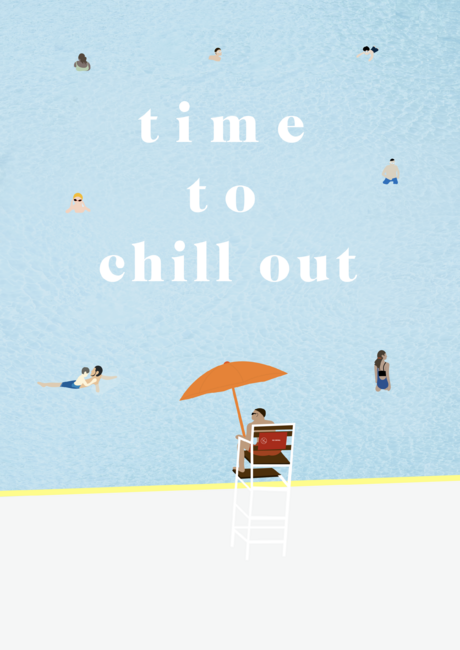 time to chill out - summer pool - vector illustration