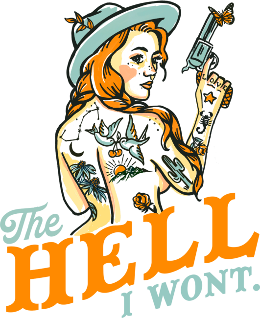 The Hell I Won't: Sassy Tattoo Rockabilly Redhead &amp; A Revolver by TheWhiskeyGinger