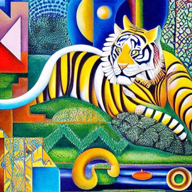 Beautiful Tiger Abstract Painting by AngelsCreatives