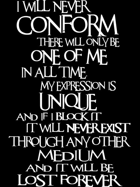 I Will Never Conform