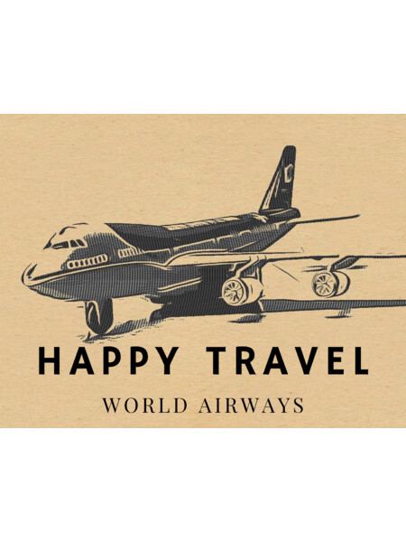 Airline Postcard Happy Travel