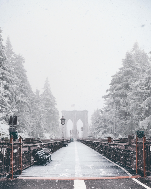 Brooklyn Bridge New York City Winter Surrealism